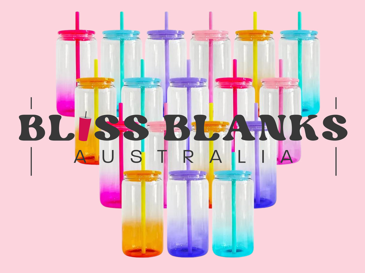 16oz Ombre Jelly Bean Libby Glass Tumblers Bliss Blanks Australia