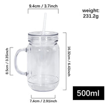 Load image into Gallery viewer, 16oz/500ml Plastic Mason Jars
