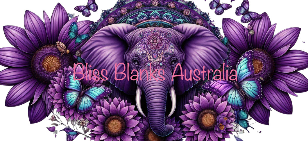 16oz UV DTF - Purple Elephant  (Exclusive design)