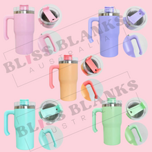 Load image into Gallery viewer, 20oz Candy Macaron Sublimation tumblers with handle
