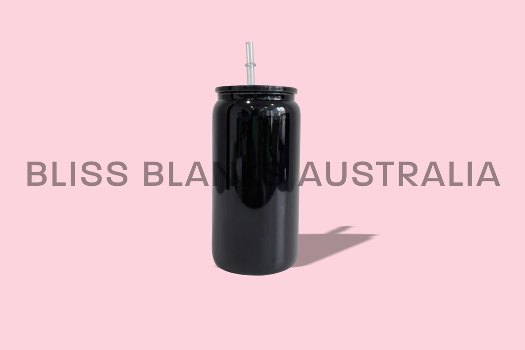 16oz Black Jelly bean Libby Glass