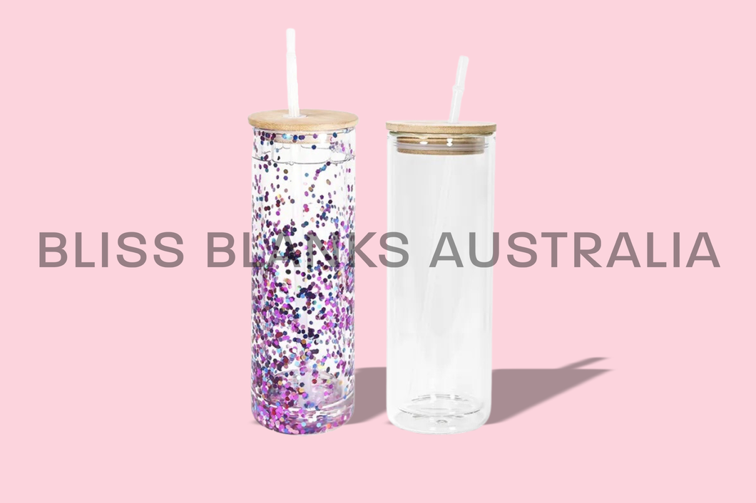 25oz Sub Libby Snow Globe Tumbler with handle & bamboo lid.