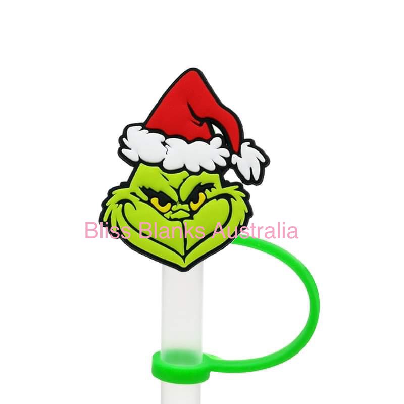 Straw Toppers-Christmas - (Pack of six)