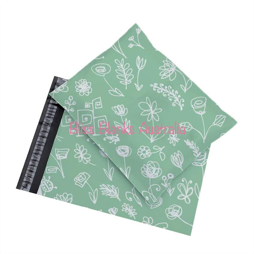 Hand Drawn Flower Poly Mailers
