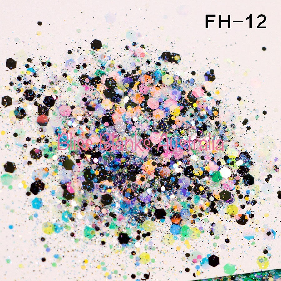 Black & Coloured Speckles- FH-12#