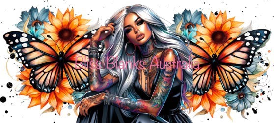 16oz UV DTF - Blonde Butterfly Girl (Exclusive design)