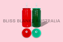 Load image into Gallery viewer, 16oz Libby Glasses - Christmas Pair (2pack- 1 Red &amp; 1 Green)
