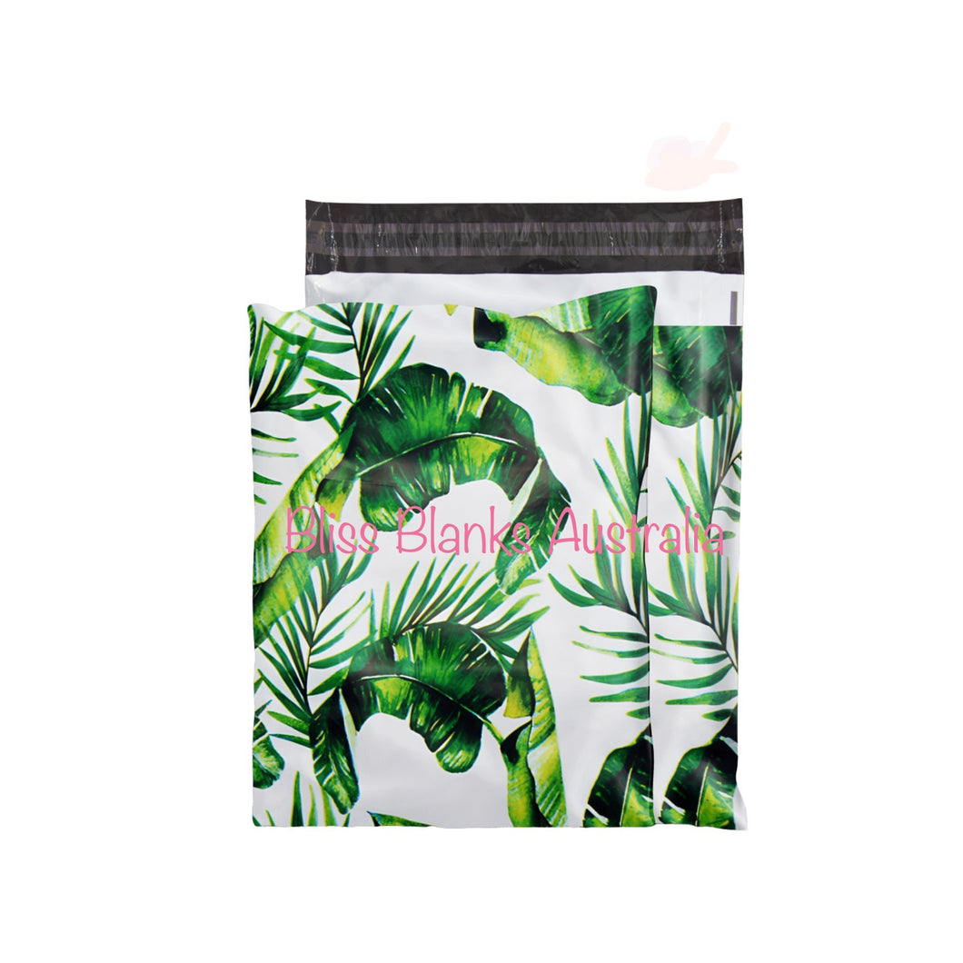 Green Palm Leaf Poly Mailers