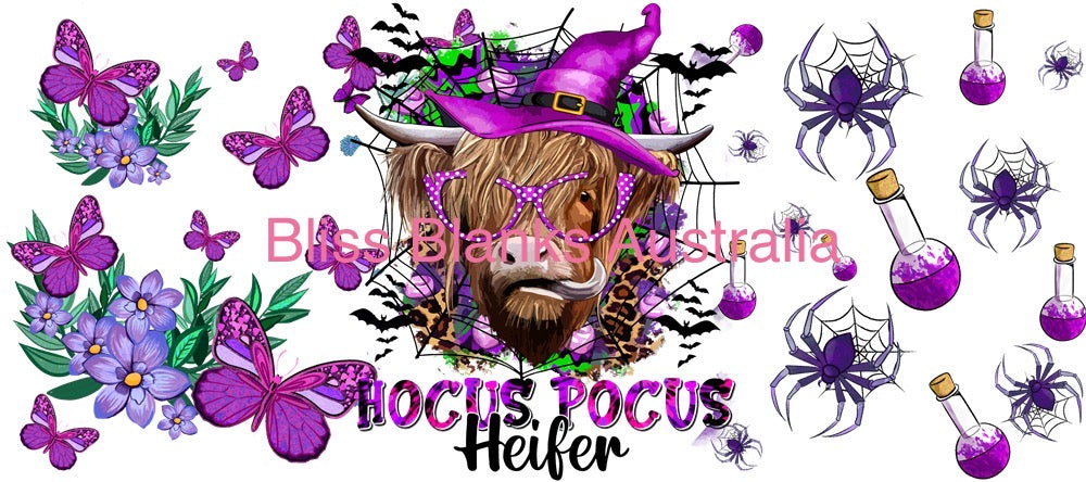 40oz UV DTF wrap - Hocus Pocus Heifer