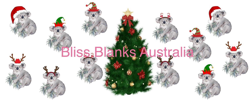 16oz UV DTF- Christmas Koala
