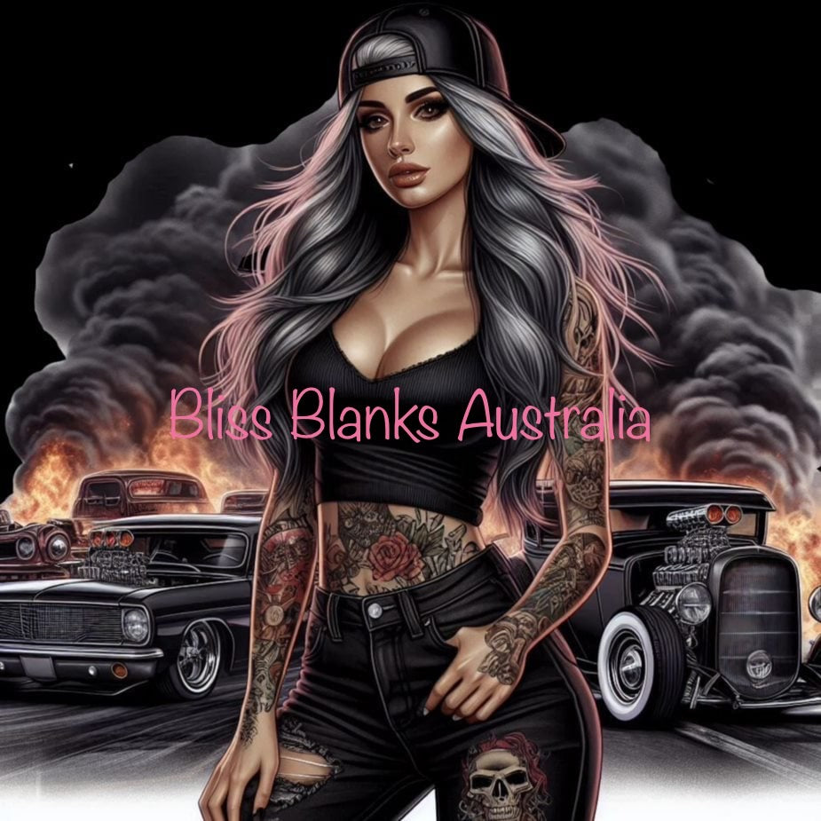 Black cars, Black Smoke & Tattooed lady  - DTF Transfer