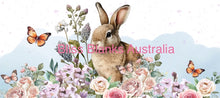 Load image into Gallery viewer, 40oz UV DTF wrap - Bunny Rabbit in the snow and flowers
