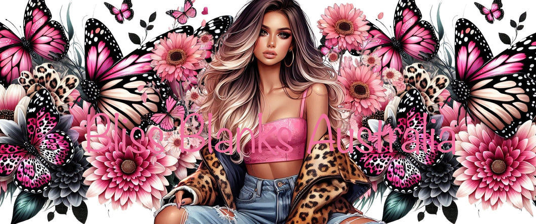 16oz UV DTF - Pink leopard print (Exclusive design)