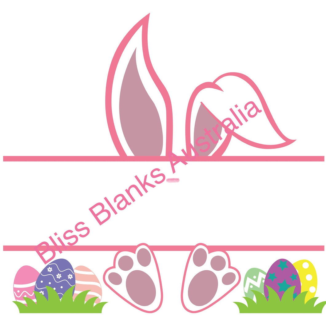 UV DTF Decal - Easter Bunny Name Frame- Pink