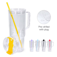 Load image into Gallery viewer, Acrylic 40oz Snow Globe Tumblers with coloured tops
