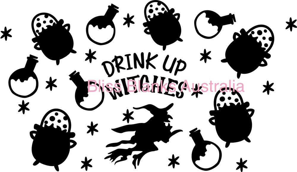 24oz UV DTF - Drink up Witches
