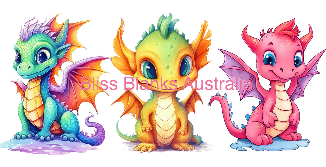 16oz UV DTF - Cute Baby Dragons