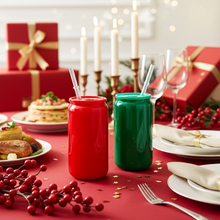 Load image into Gallery viewer, 16oz Libby Glasses - Christmas Pair (2pack- 1 Red &amp; 1 Green)
