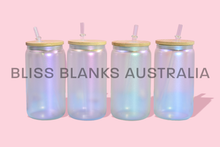 Load image into Gallery viewer, 16oz Iridescent Soda Can Libby Glass
