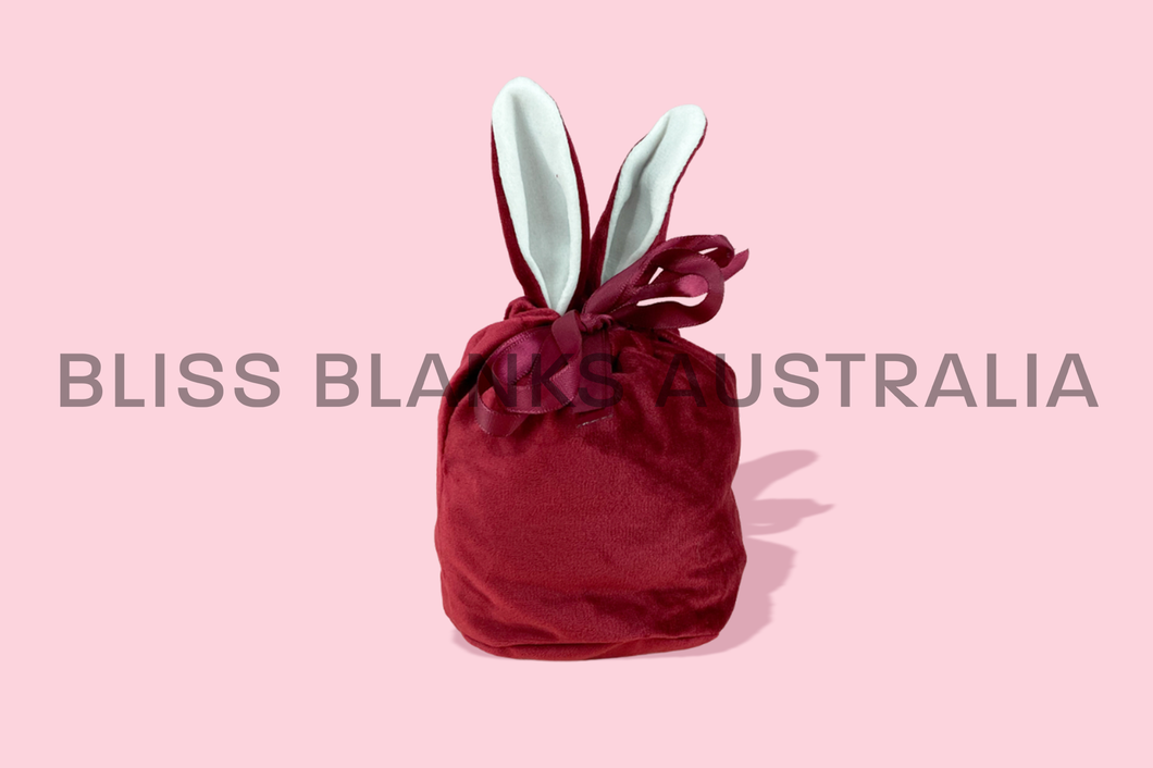Velvet Easter Bunny Bag - Burgundy