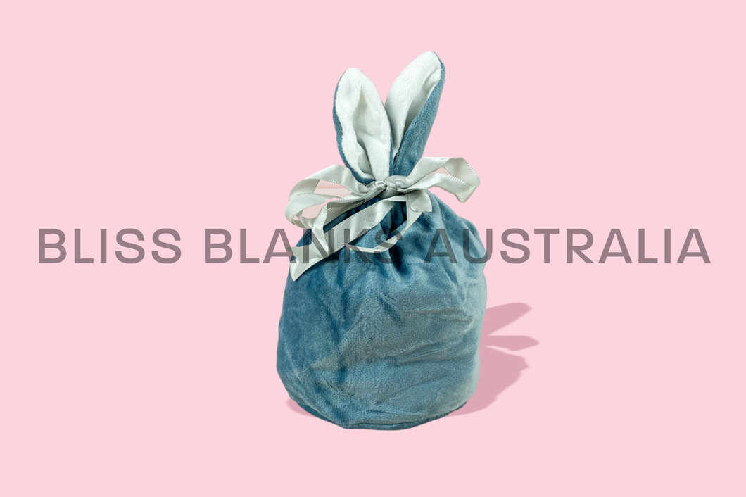 Velvet Easter Bunny Bag - Blue
