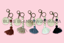 Load image into Gallery viewer, Wooden Tassel Keyring - Grey
