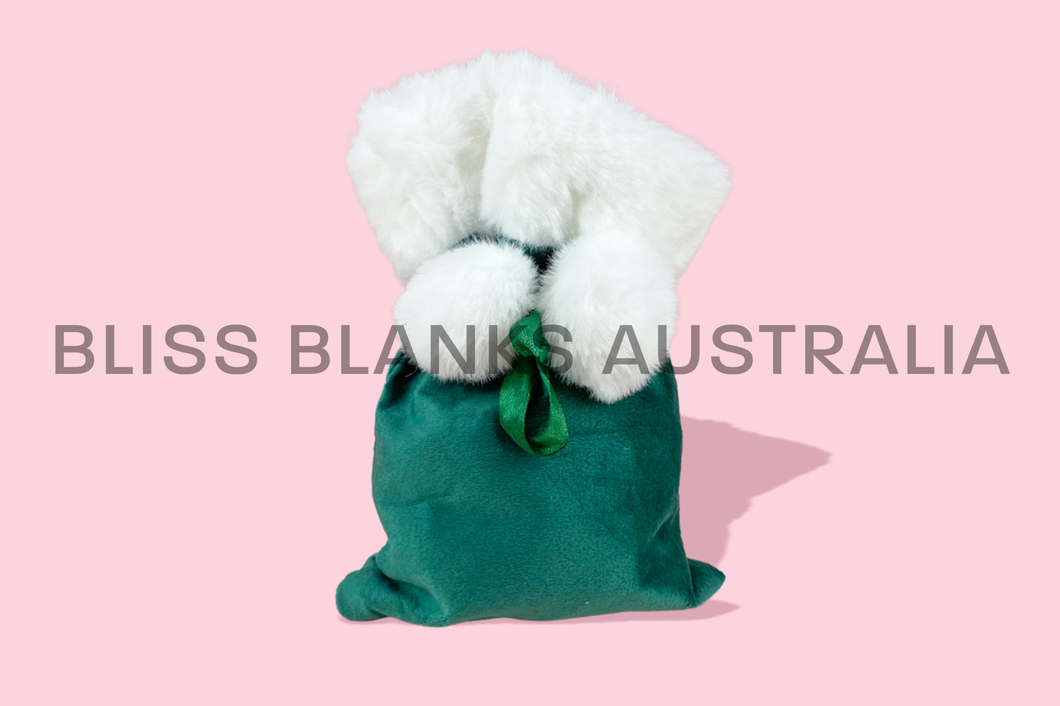 Velvet Gift Bag Santa Sack - Green