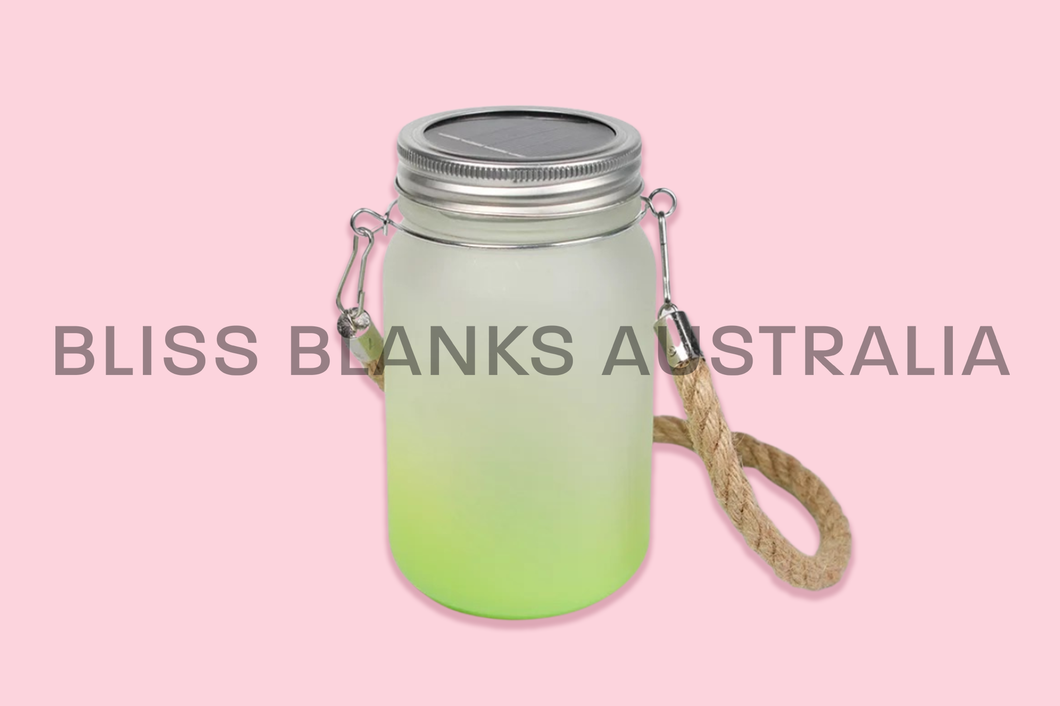 Frosted Sublimation Mason Jar - Green