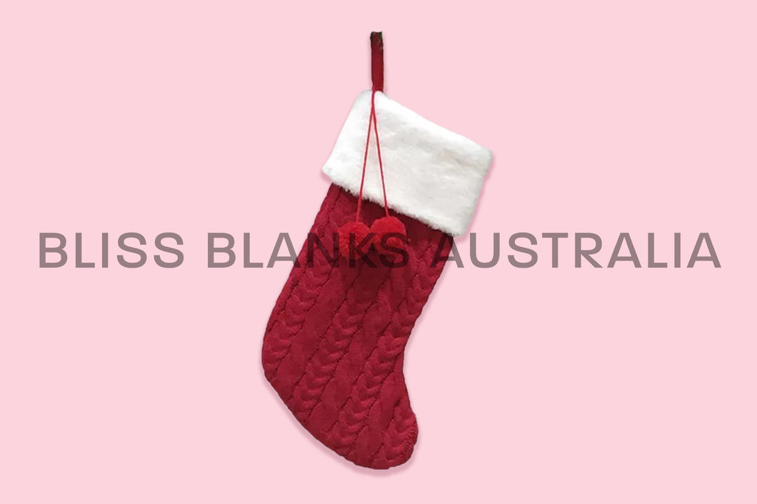 Knitted Christmas Stocking - Red